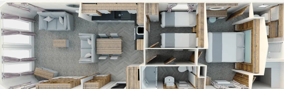Willerby Sheraton floor plan — Lake View holiday home Longridge